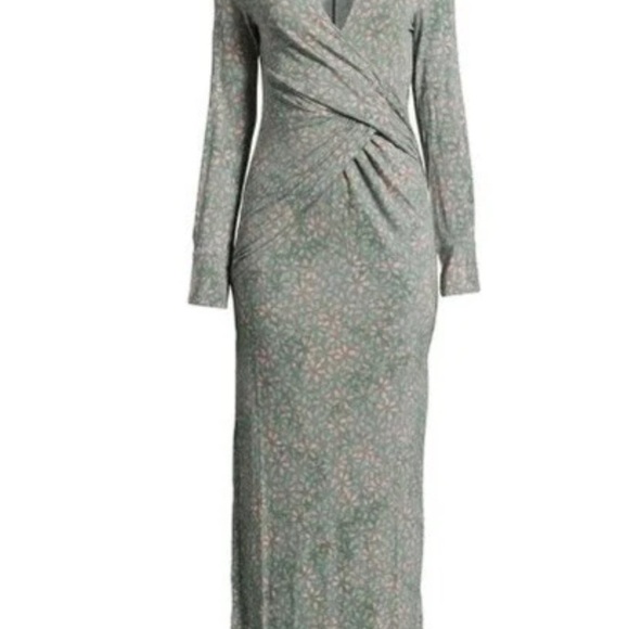 🆕 Free People Shayla Wrap Midi Dress Mint Combo Color Size Small - Picture 7 of 12